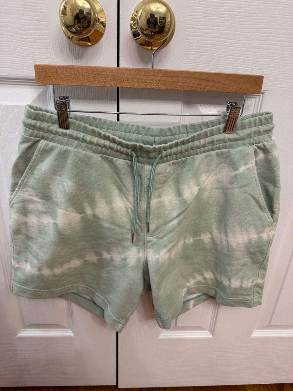 Original Use Mint Green and White Tie-Dye Men's Athletic Shorts